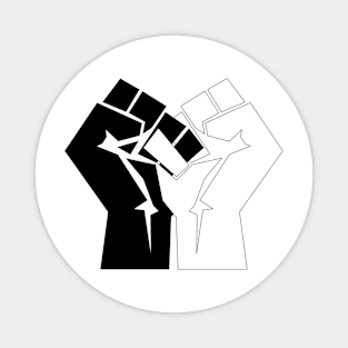 Black and White fist Magnet